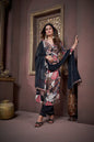 Jyoti Fashion Women's Black Rayon Floral Print with Handwork Designer Kurta Set with Dupatta