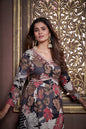 Jyoti Fashion Women's Black Rayon Floral Print with Handwork Designer Kurta Set with Dupatta