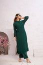 Jyoti Fashion Women's Bottle Green Faux Georgette Embroidered Designer Kurta with Bottom