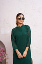 Jyoti Fashion Women's Bottle Green Faux Georgette Embroidered Designer Kurta with Bottom