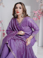 Jyoti Fashion Women's Lavender Rayon Embroidered Designer Kurta Set with Dupatta