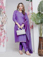 Jyoti Fashion Women's Lavender Rayon Embroidered Designer Kurta Set with Dupatta