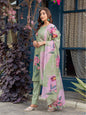 Jyoti Fashion Women's Mehendi Cotton Blend Printed Designer Kurta Set with Dupatta