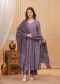 Jyoti Fashion Women's Wine Rayon Printed Designer Kurta Set with Dupatta