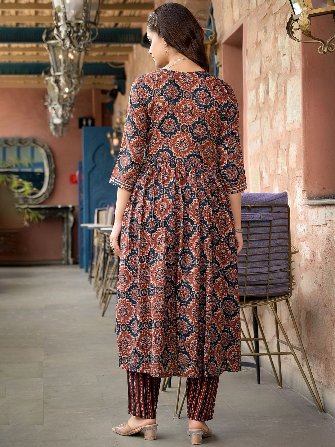 Jyoti Fashion Women's Maroon Rayon Printed Designer Kurta Set with Dupatta