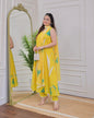 Jyoti Fashion Women's Yellow Rayon Printed Designer Kurta Set with Dupatta