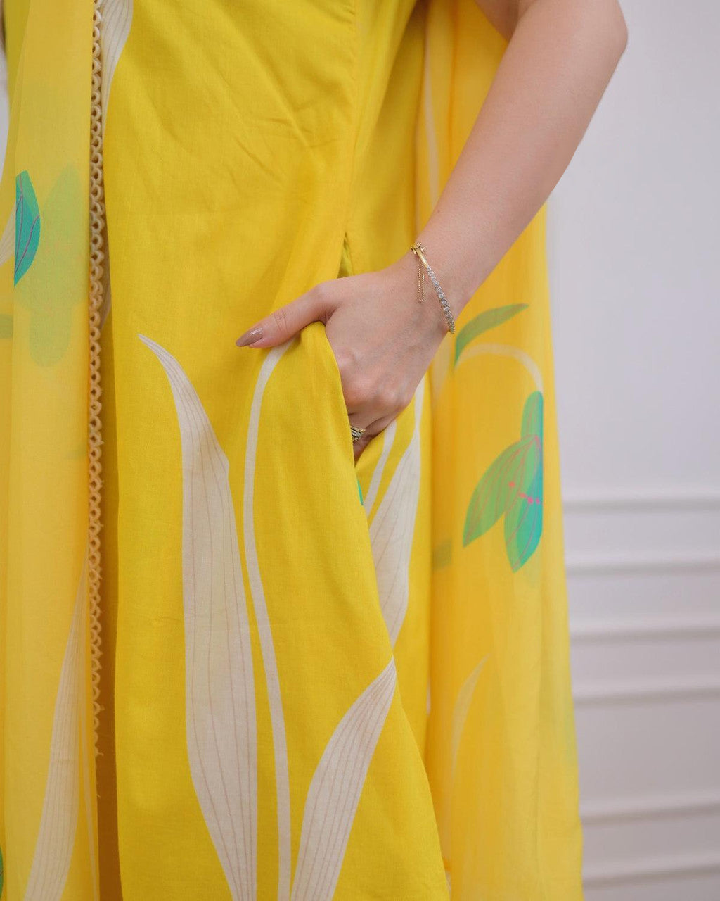 Jyoti Fashion Women's Yellow Rayon Printed Designer Kurta Set with Dupatta