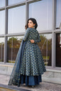 Jyoti Fashion Women's Navy Blue Rayon Printed Designer Kurta Set with Dupatta