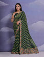 Jyoti Fashion Women's Green Coding Sequence Georgette Saree with Blouse