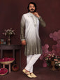 Jyoti Fashion Men's Mehendi Sequins Embroidered Kurta with Pajama
