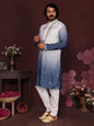 Jyoti Fashion Men's Blue Sequins Embroidered Kurta with Pajama
