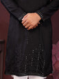 Jyoti Fashion Men's Black Mirror Embroidery Kurta with Pajama