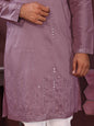 Jyoti Fashion Men's Purple Mirror Embroidery Kurta with Pajama