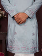 Jyoti Fashion Men's Blue Sequins Embroidered Kurta with Pajama
