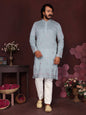 Jyoti Fashion Men's Blue Sequins Embroidered Kurta with Pajama