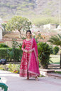 Jyoti Fashion Women's Pink Viscose Jacquard with Sequins Embroidered Anarkali Dress with Dupatta