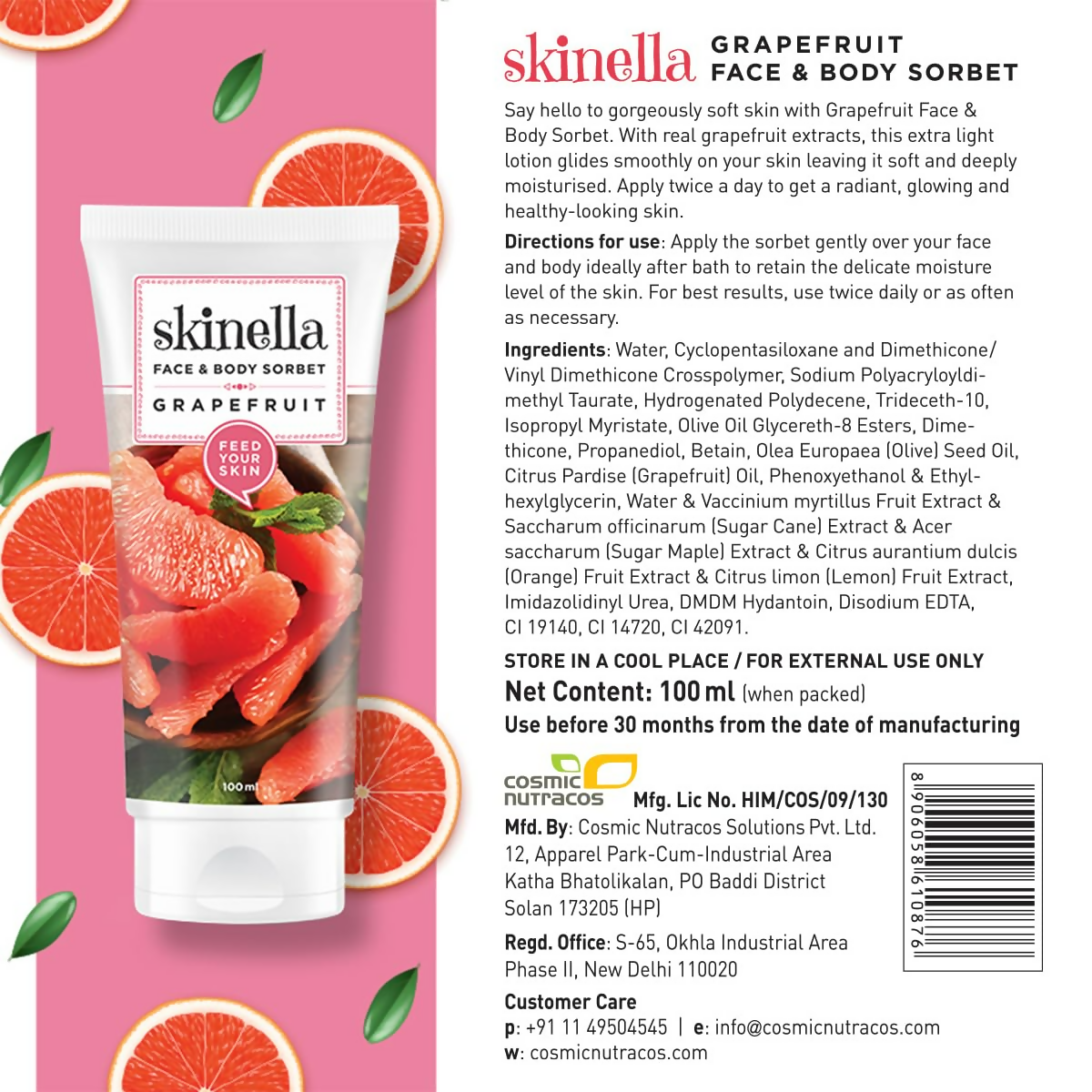 Skinella Face & Body Sorbet Grapefruit Vitamin C