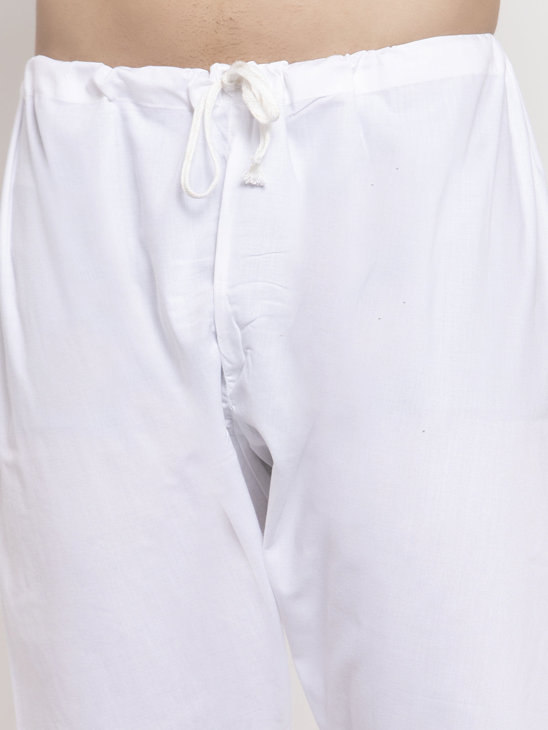 Jompers Men Light-Brown & White Solid Kurta with Churidar