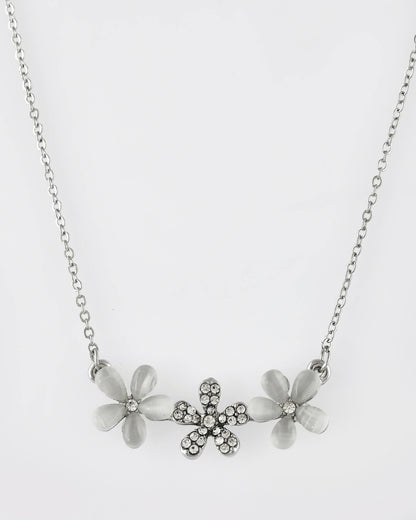 VOJ Women Beads Stainless Steel Sliver-Plated Chain with Star-Shape Pendant
