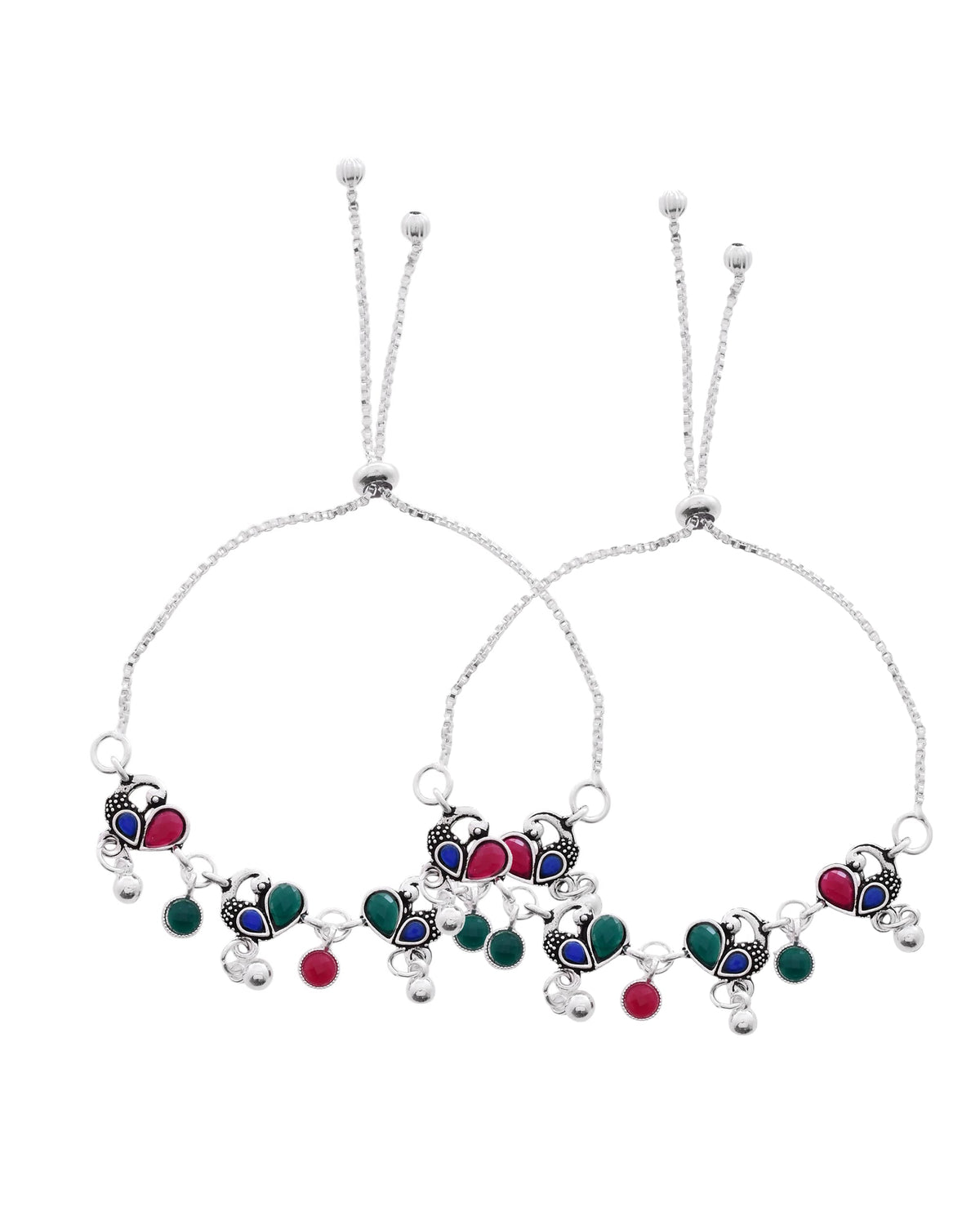 Jewels Nest Stylish Silver-Plated Designer Anklet