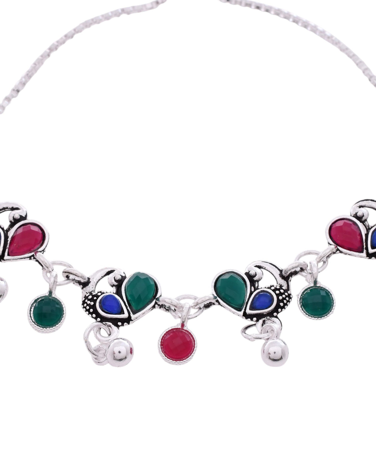 Jewels Nest Stylish Silver-Plated Designer Anklet