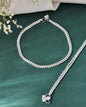 Jewels Nest Elegant Silver-Plated Rhinestone Anklet