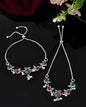 Jewels Nest Set of 2 Silver-Plated Green Stone & Bead Anklets in Stainless Steel