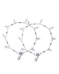 Jewels Nest Oxidized Silver-Toned Tribal Barrel Charm Anklet – Set of 2