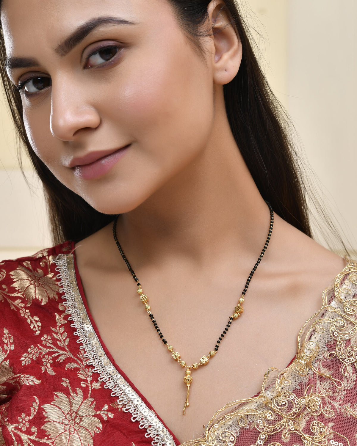 Jewels Nest Traditional Gold-Polished Double-Strand Mangal Sutra