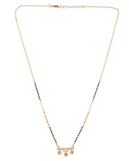 Jewels Nest Sleek Crystal Drop Gold-Polished Mangal Sutra