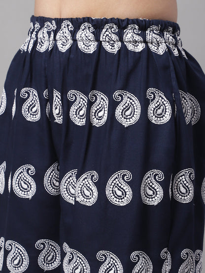 Jainish Women's Embroidered and Sequin work Co-ords - Navy Blue