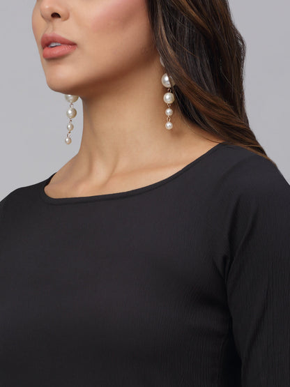 Jainish Women's Black A-Line Dress