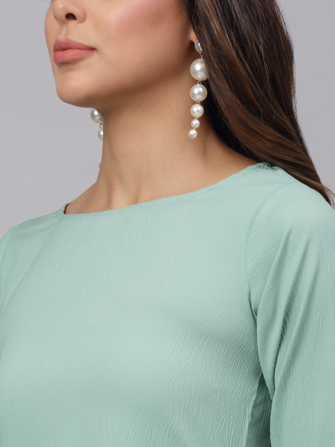 Jainish Women's Green A-Line Dress