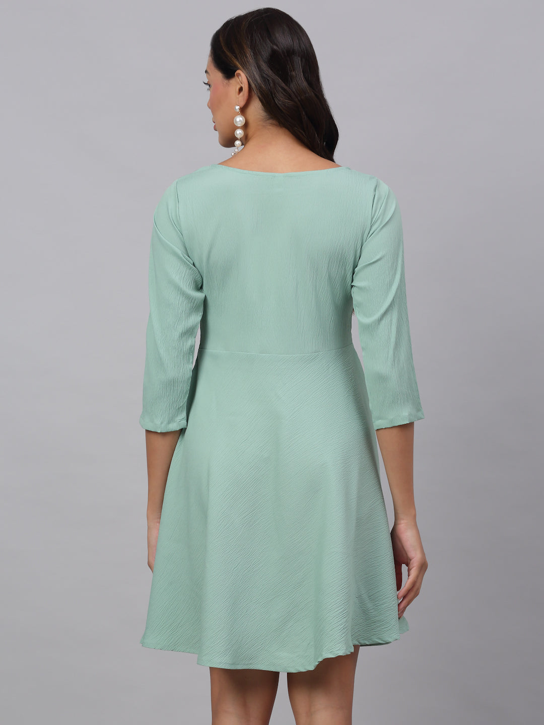 Jainish Women's Green A-Line Dress