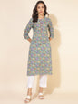 Janasya Multicolor Cotton Printed Casual Kurta