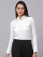 Jainish Women's White Solid Shirt - White