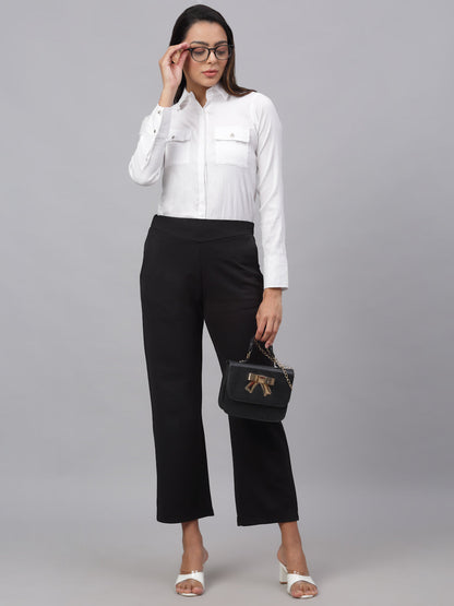 Jainish Women's White Solid Shirt - White