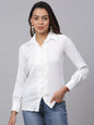 Jainish Women's White Solid Shirt - White