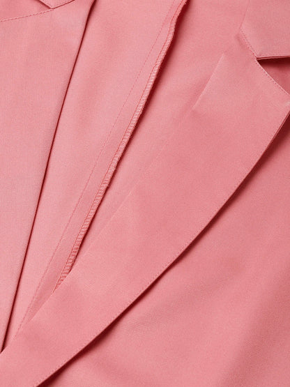Jompers Women Peach Solid Single-Breasted Smart Casual Blazer
