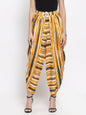 Jompers Women Yellow and Blue Stripped Dhoti