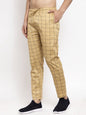 Jainish Men's Rust Checked Cotton Track Pants ( JOG 012Rust )