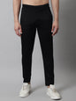 Jainish Men's Black Solid Streachable Lycra Trackpants