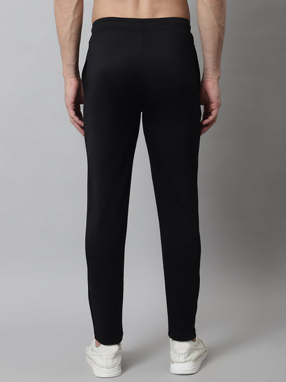 Jainish Men's Black Solid Streachable Lycra Trackpants
