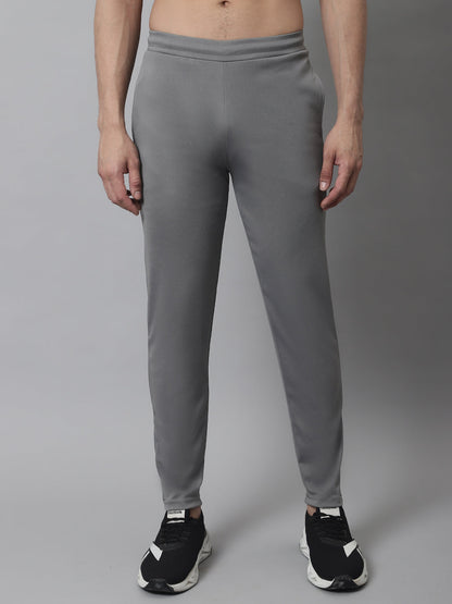 Jainish Men's Grey Solid Streachable Lycra Trackpants