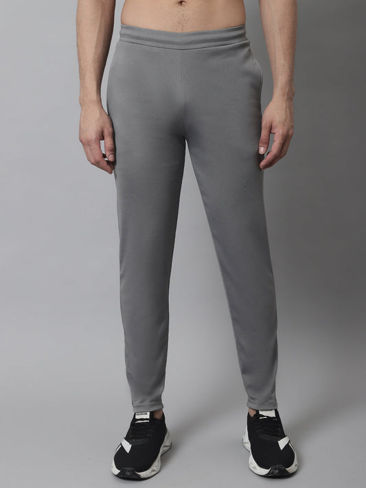 Jainish Men's Grey Solid Streachable Lycra Trackpants