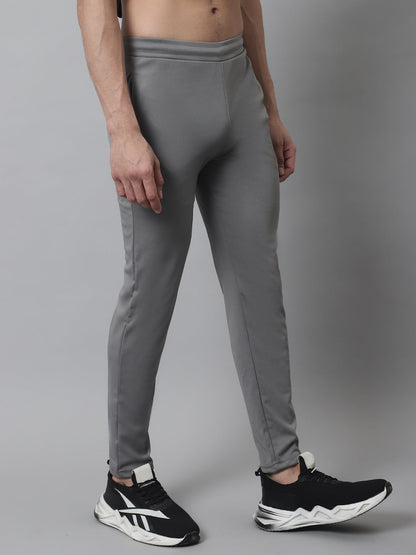 Jainish Men's Grey Solid Streachable Lycra Trackpants