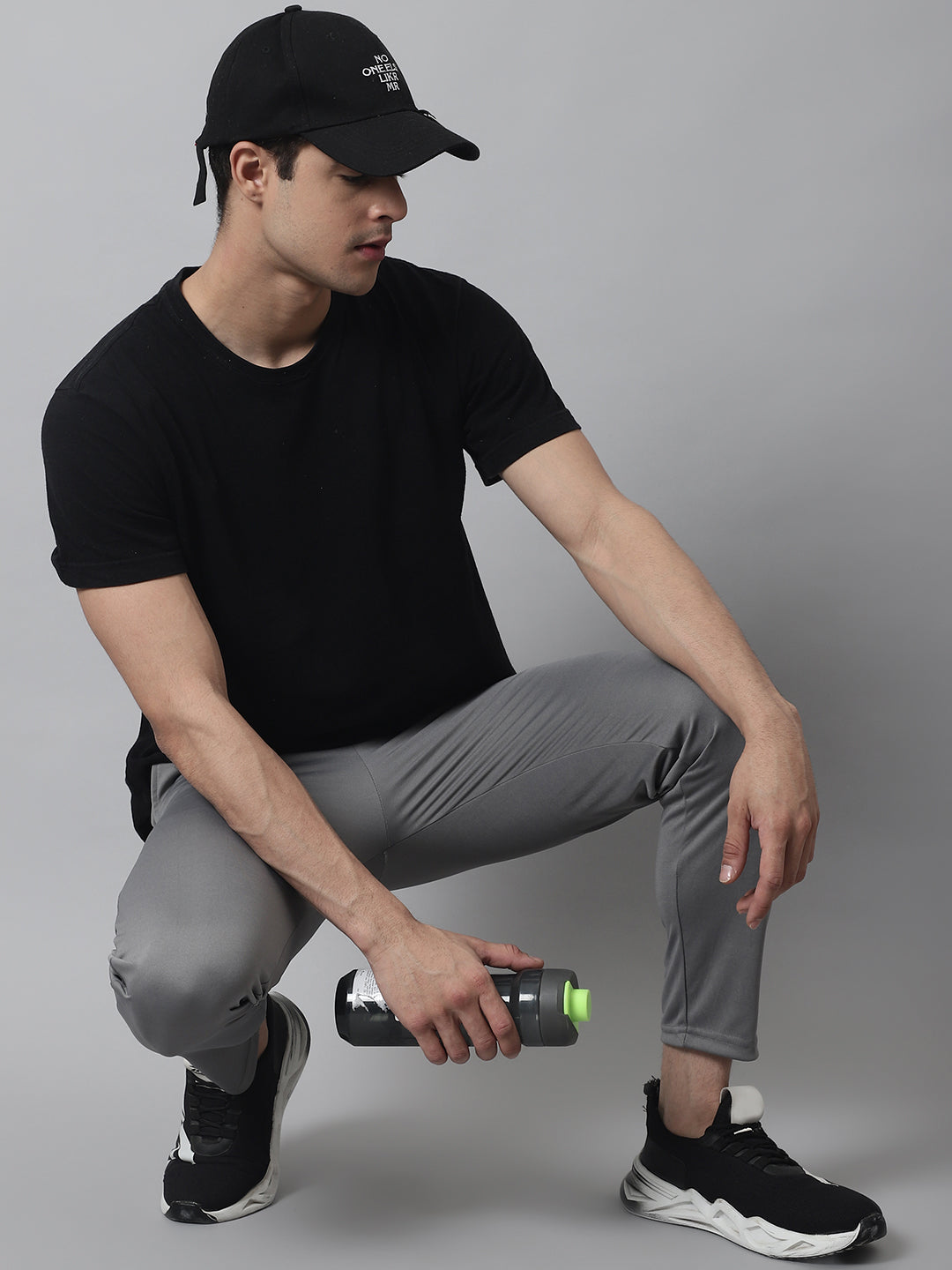 Jainish Men's Grey Solid Streachable Lycra Trackpants
