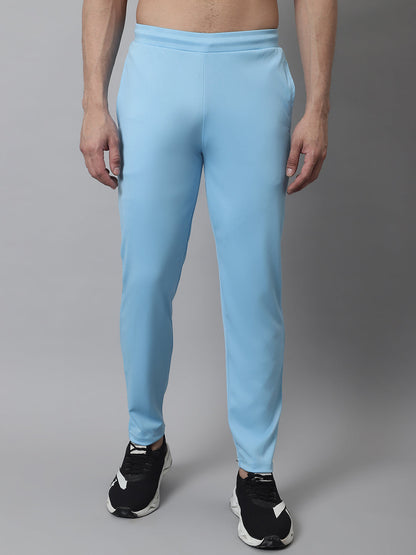Jainish Men's Sky Blue Solid Streachable Lycra Trackpants