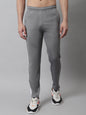 Jainish Men's Grey and White Striped Streachable Lycra Trackpants