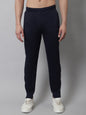 Jainish Men's Navy Blue and White Striped Streachable Lycra Trackpants